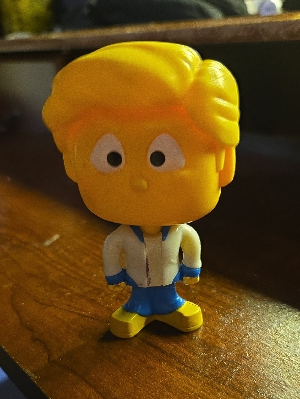 Yellow and Blue Kids Cartoon Booble- Head Action Figure - Playset Toy